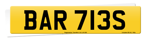 Registration number BAR 713S